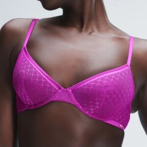 Sz 36DDD Try Me Purple Savage X Fenty Demi Bra Show n'Tell Mesh Unlined